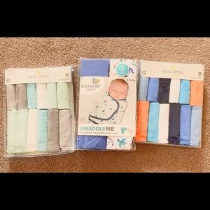 Swaddlers, blankets, wash cloths